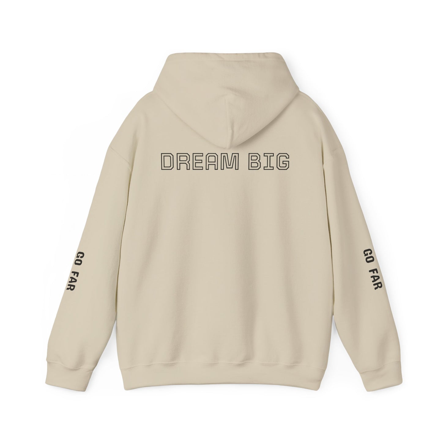 Dream Big Hoodie — Inspirational Watercolor Text Hooded Sweatshirt