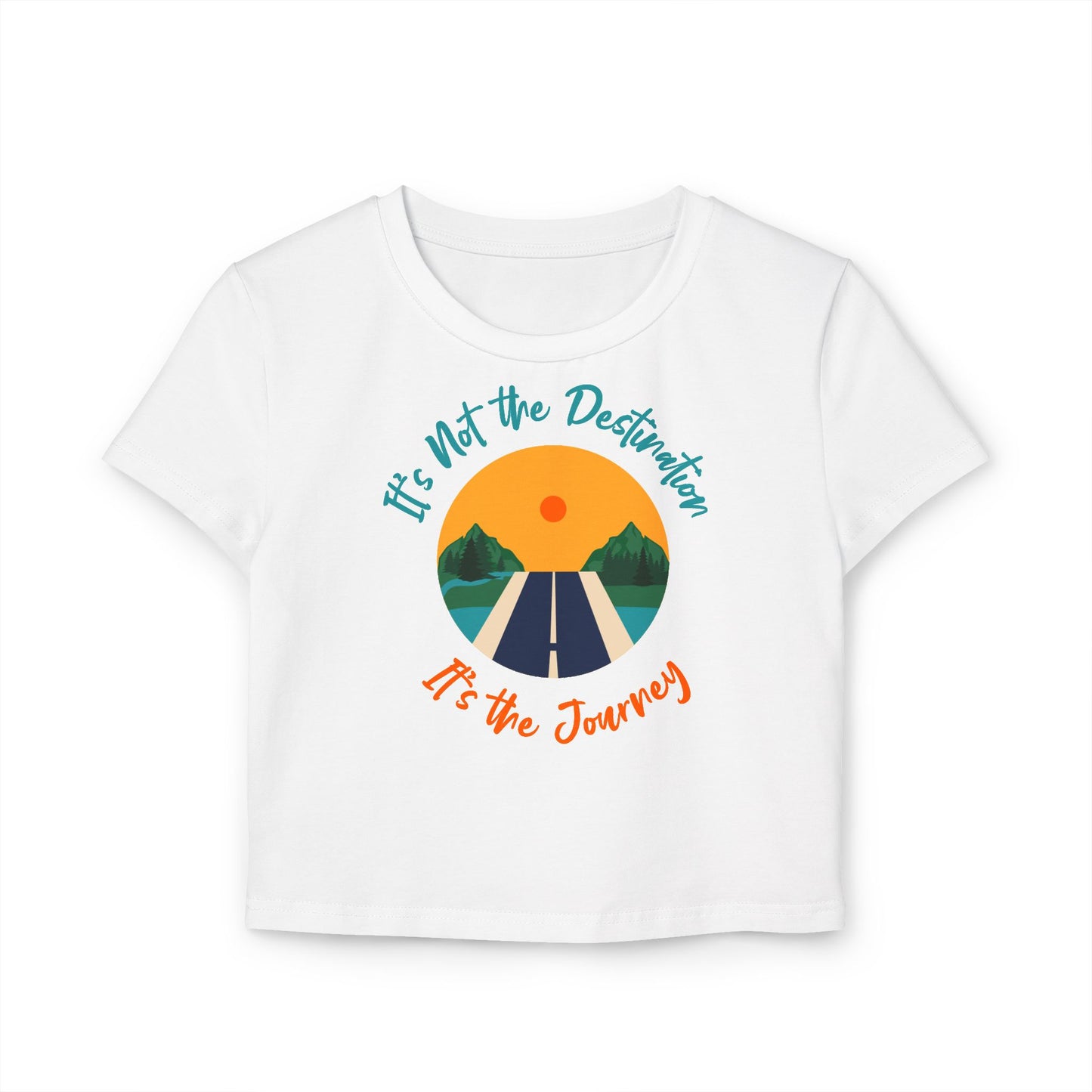 Women's Baby Tee - 'It's Not the Destination, It's the Journey' Retro Roadtrip Graphic