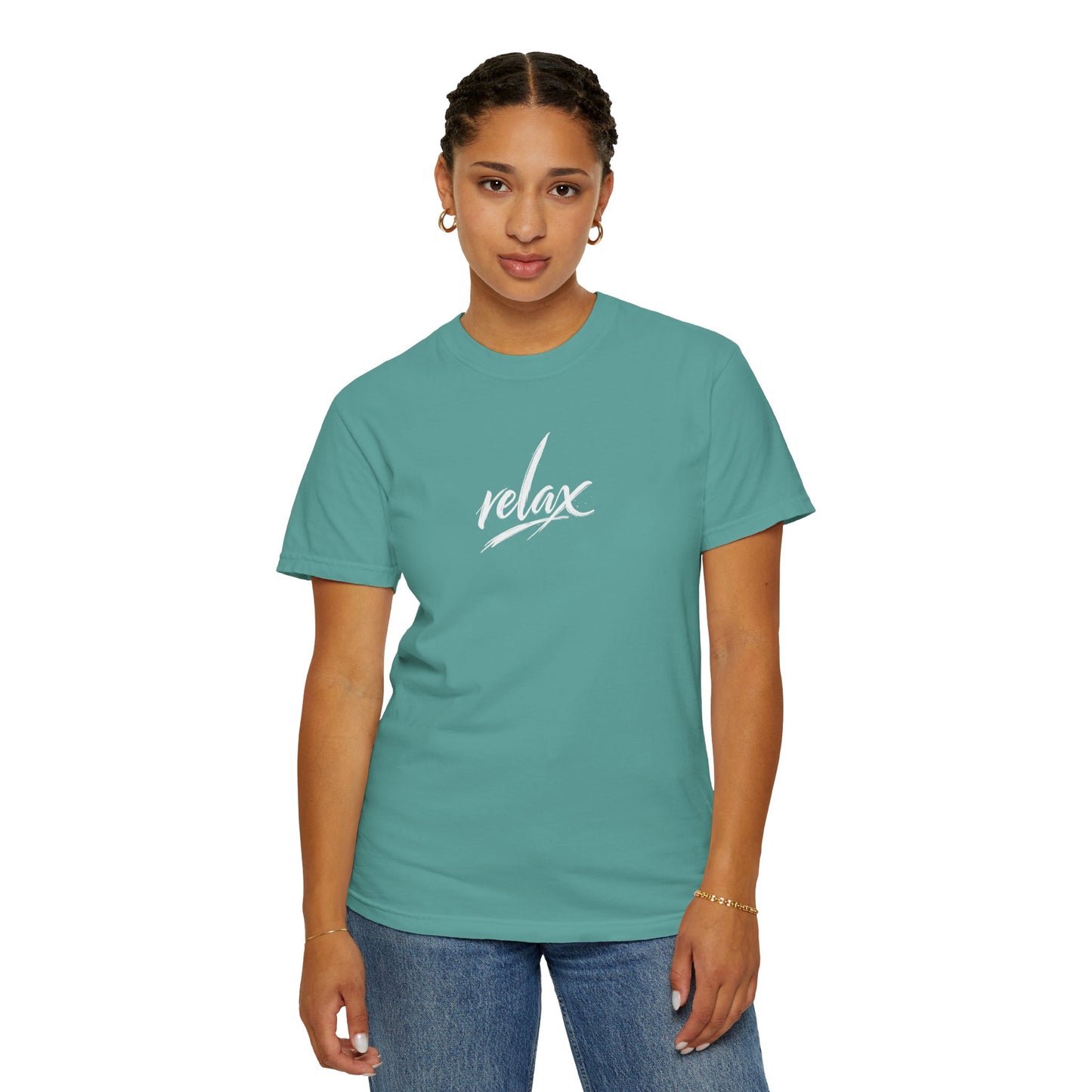 Relax Classic Garment-Dyed T-Shirt — Minimal White Crew Tee