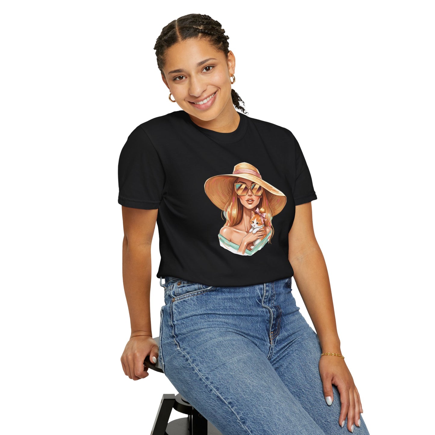 Fashion Icon Hugging Cat T-Shirt