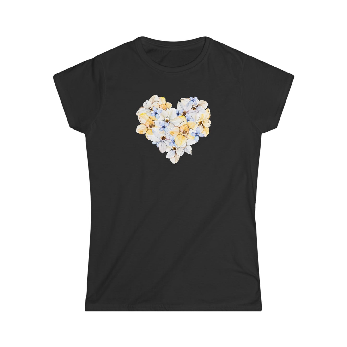 Floral Heart Women's Tee — Romantic Flower Heart Graphic Shirt