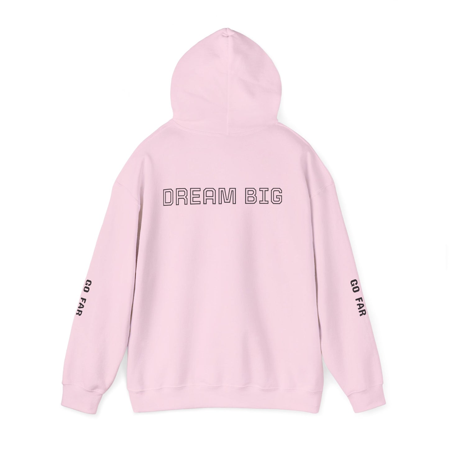 Dream Big Hoodie — Inspirational Watercolor Text Hooded Sweatshirt