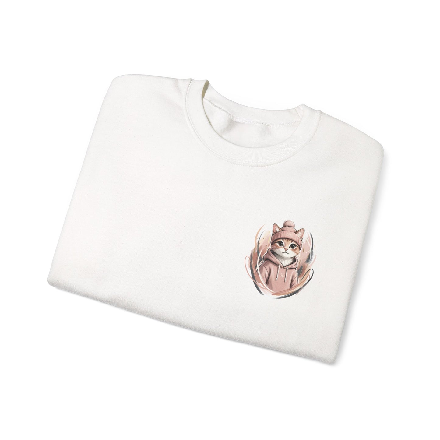 Cat Stays Warm Sweatshirt — Cozy Cat Lover Crewneck