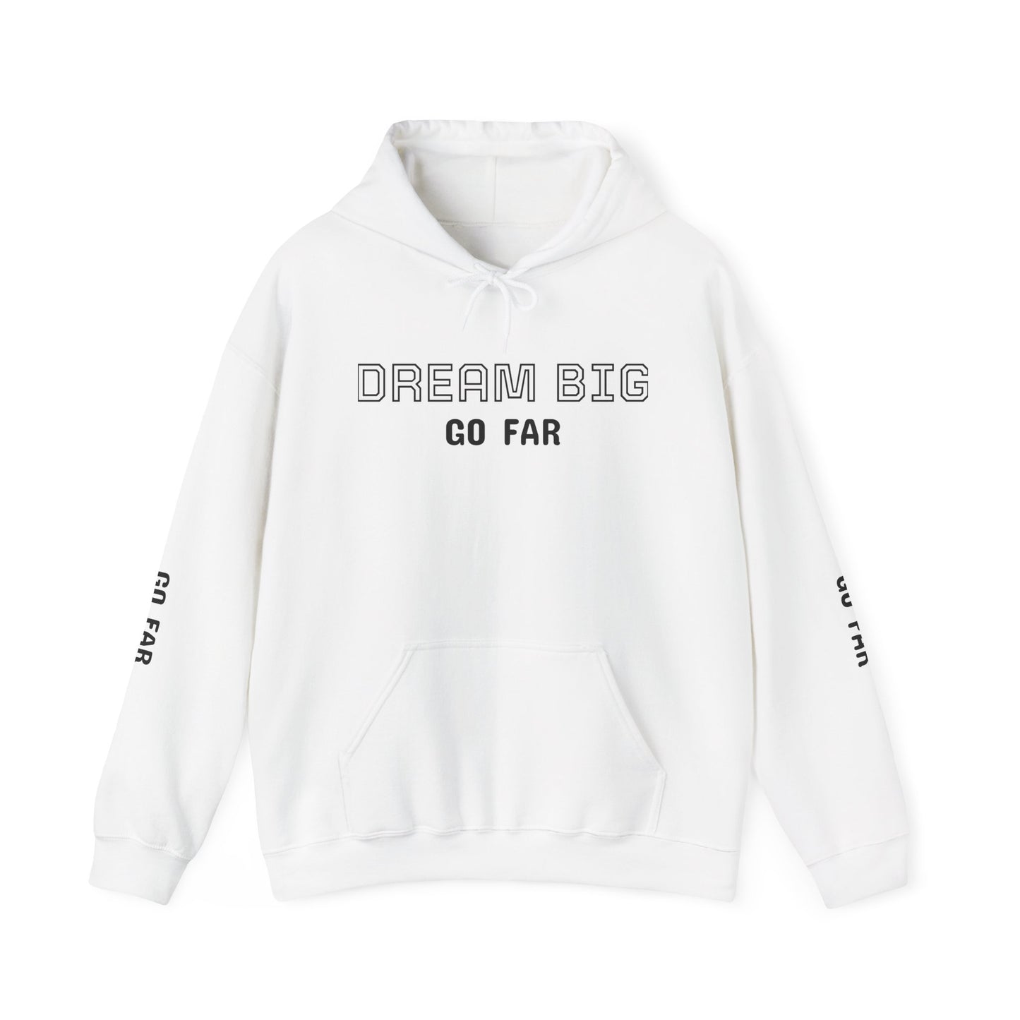 Dream Big Hoodie — Inspirational Watercolor Text Hooded Sweatshirt