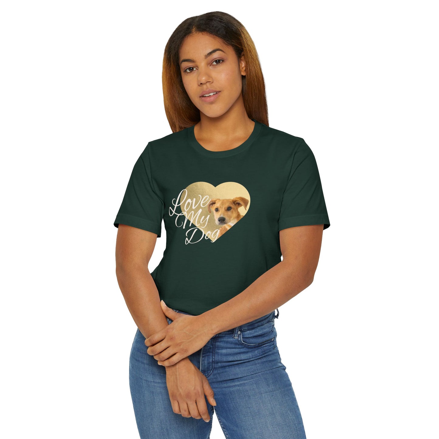 Dog Lover Heart T-Shirt — "Love My Dog" Cute Pet Photo Tee