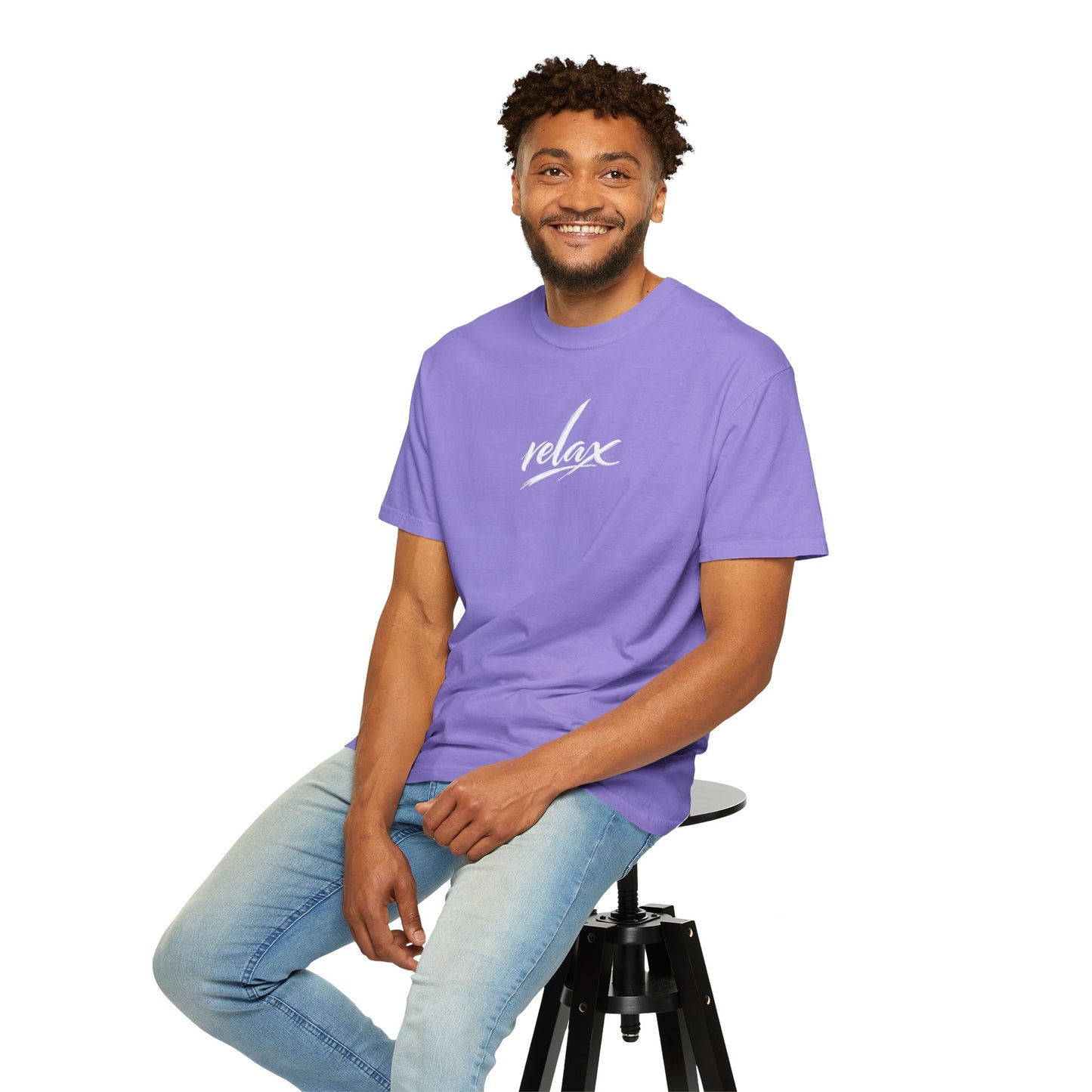 Relax Classic Garment-Dyed T-Shirt — Minimal White Crew Tee