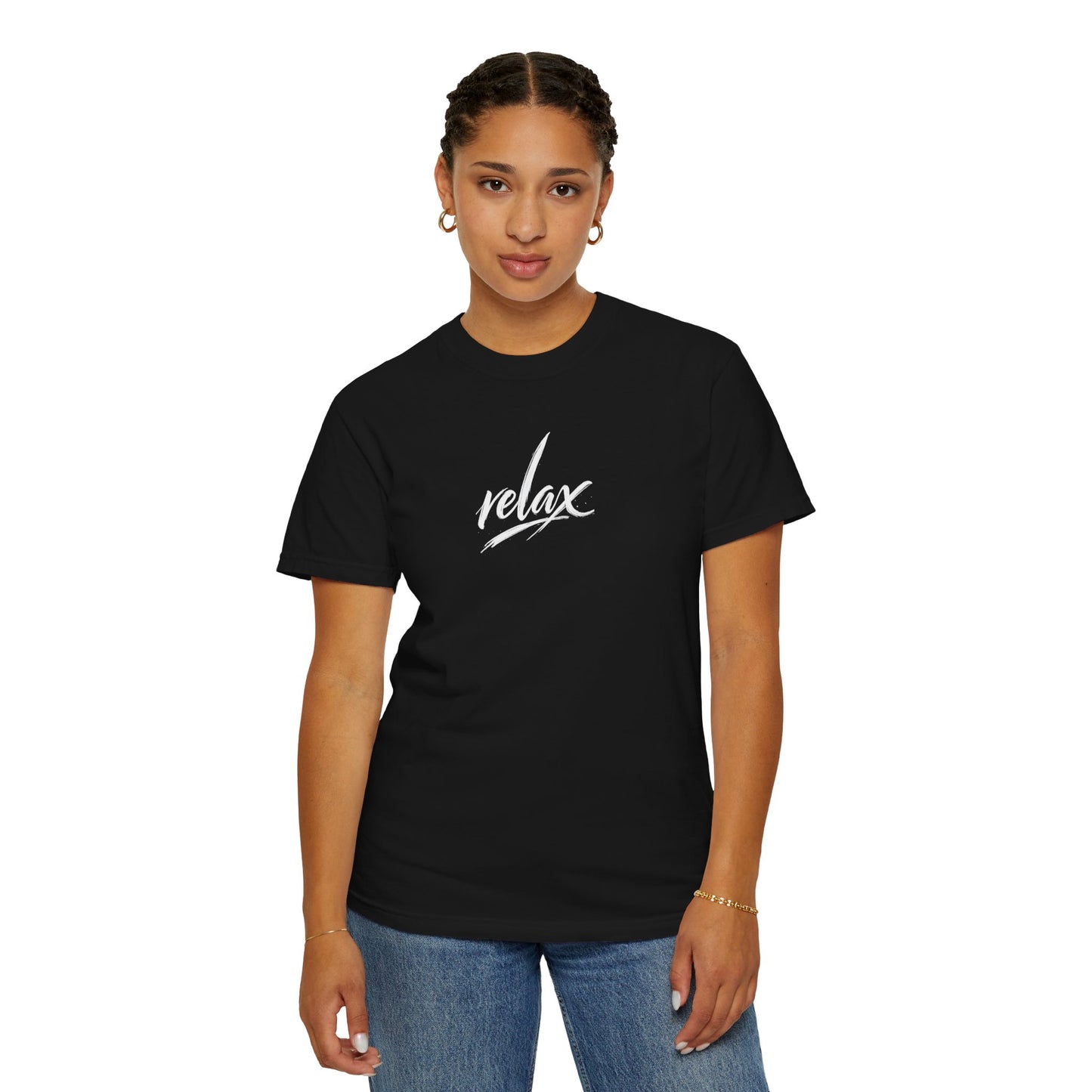 Relax Classic Garment-Dyed T-Shirt — Minimal White Crew Tee