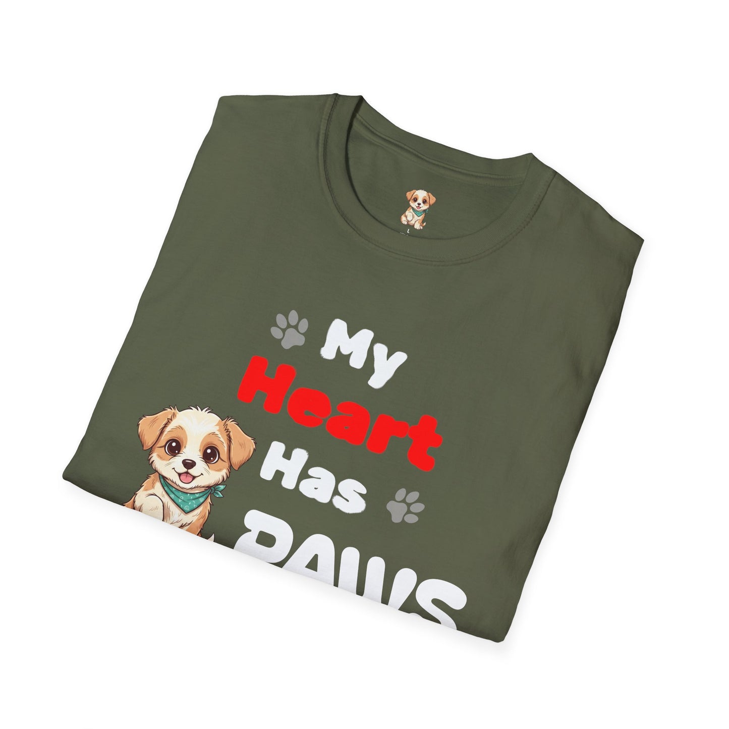 “My Heart Has Four Paws” Pet Lover T-Shirt