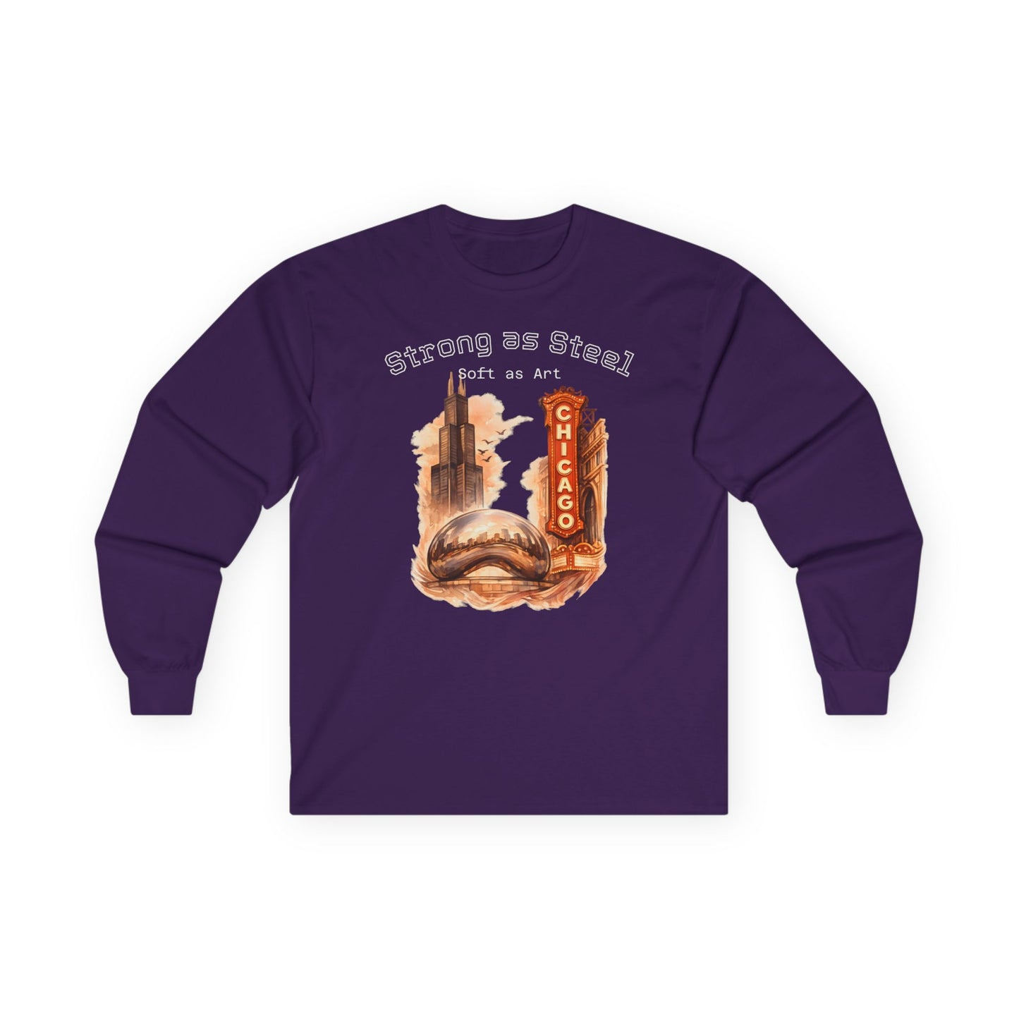 Chicago 'Strong as Steel, Soft as Art' Long Sleeve Tee