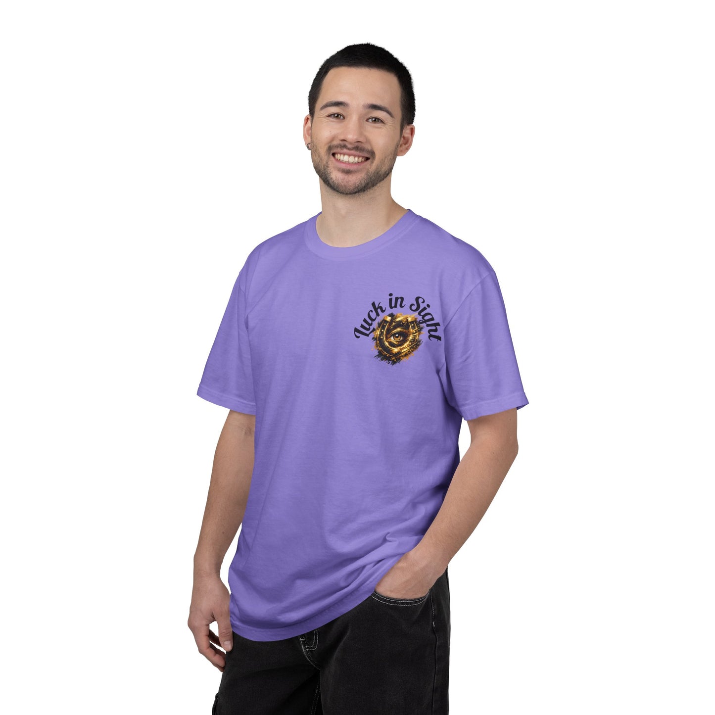 Luck in Sight T-Shirt — Positive Vibes Garment-Dyed Tee