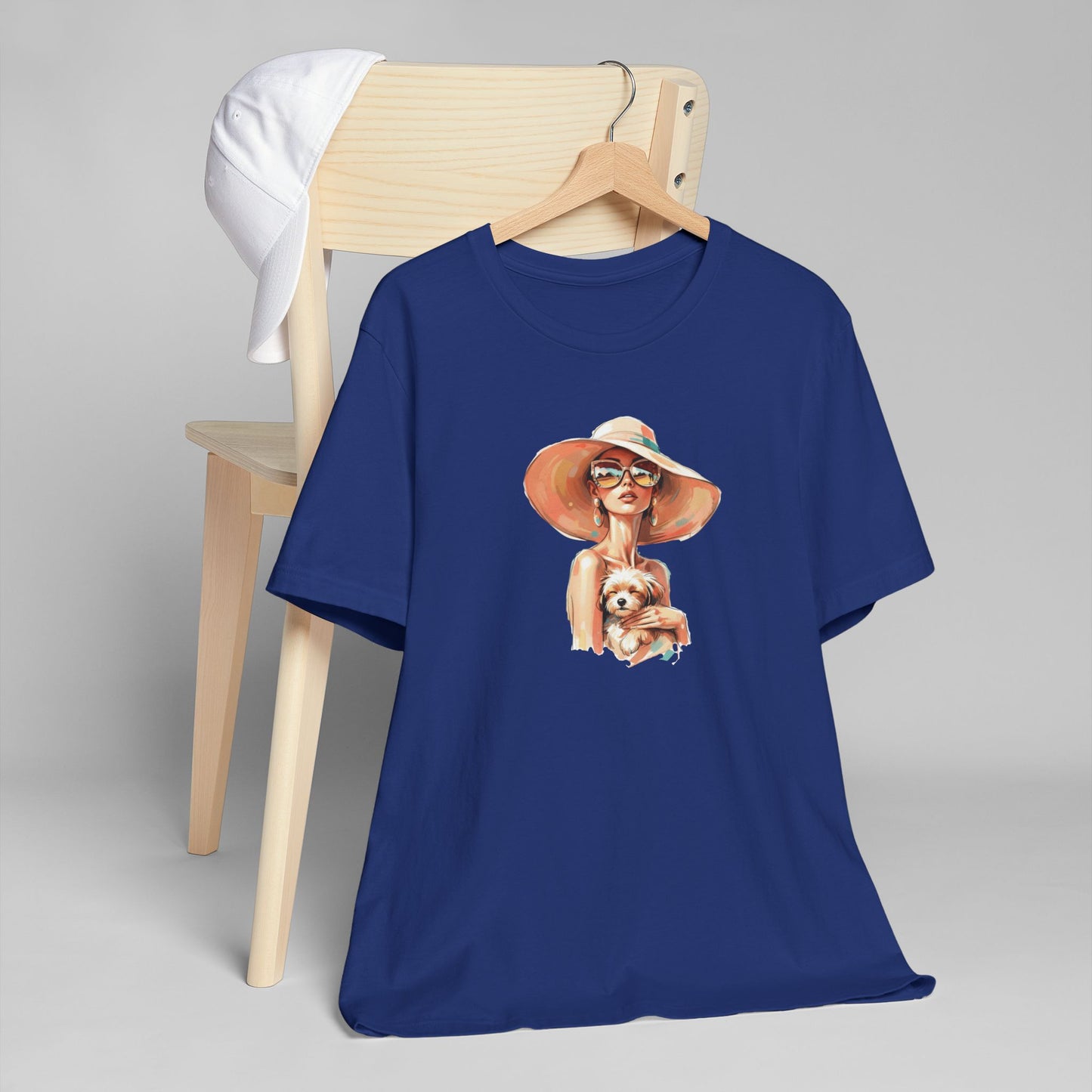 Woman in Sun Hat Holding Puppy T-Shirt – Cute Summer Dog Lover Tee