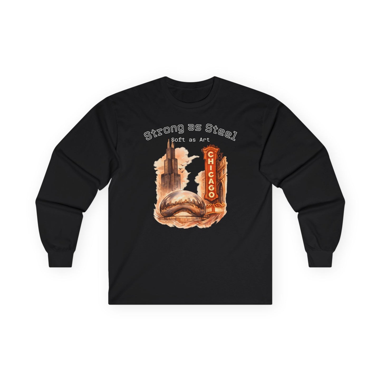 Chicago 'Strong as Steel, Soft as Art' Long Sleeve Tee