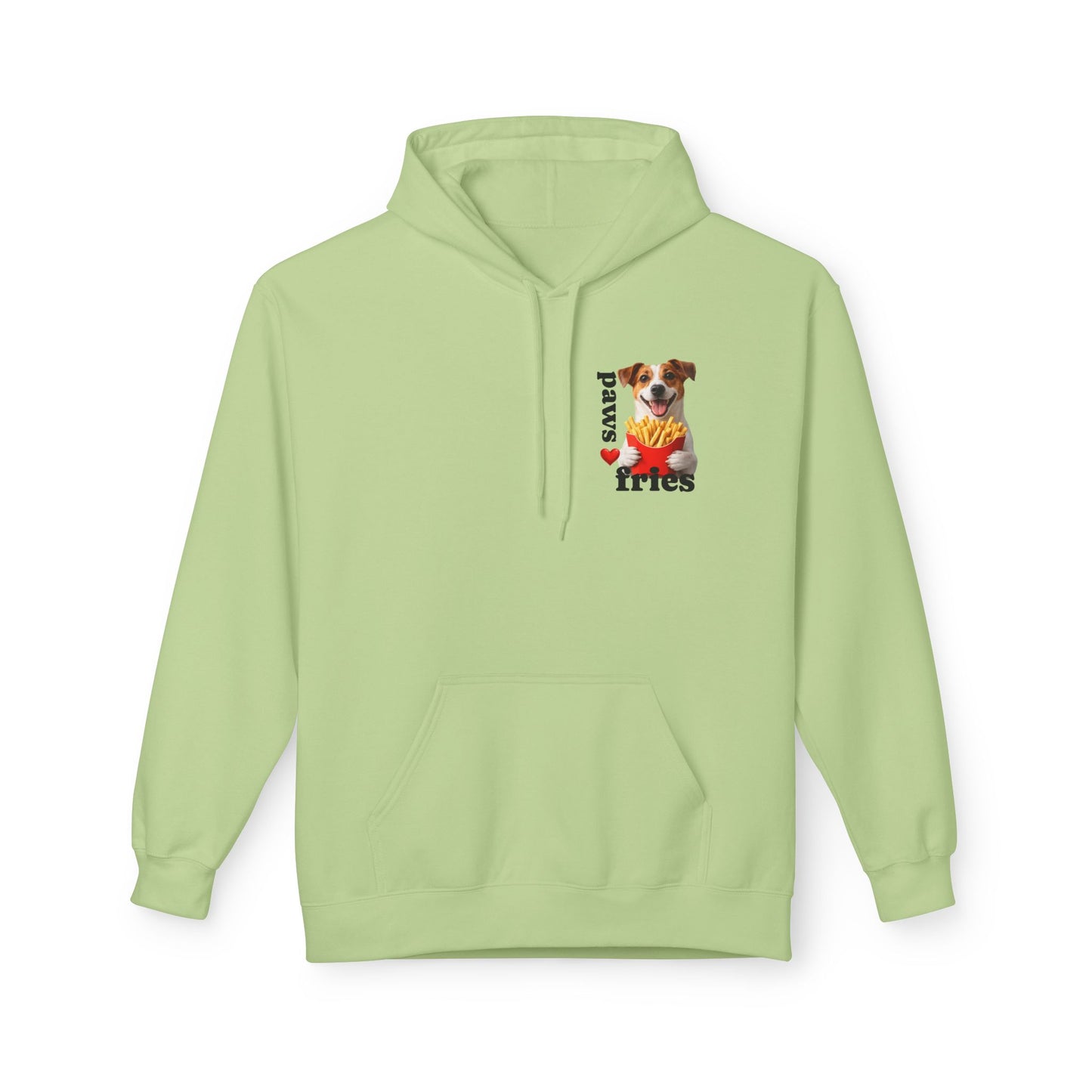 Dog & Fries Hoodie - "Paws Love Fries" Cute Pet Graphic Pullover