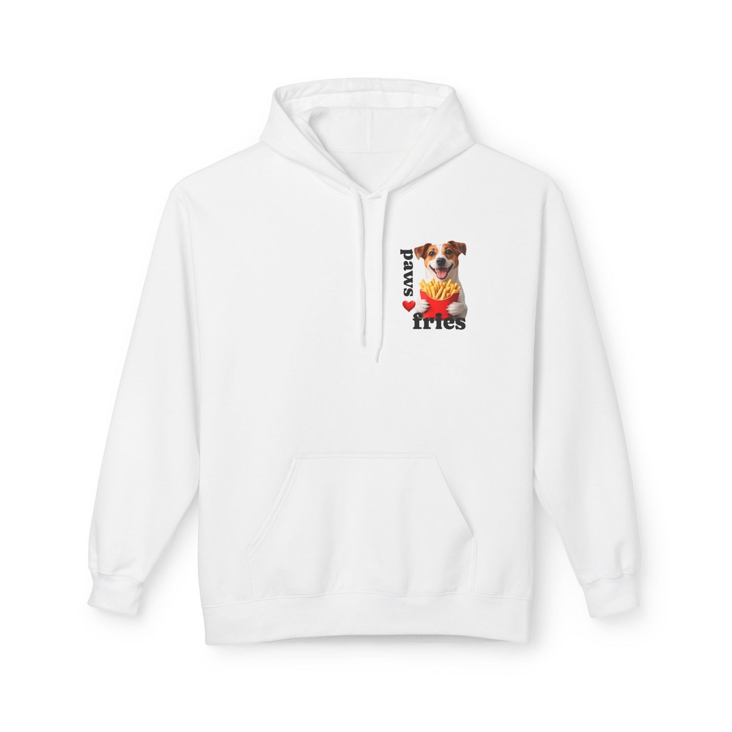 Dog & Fries Hoodie - "Paws Love Fries" Cute Pet Graphic Pullover