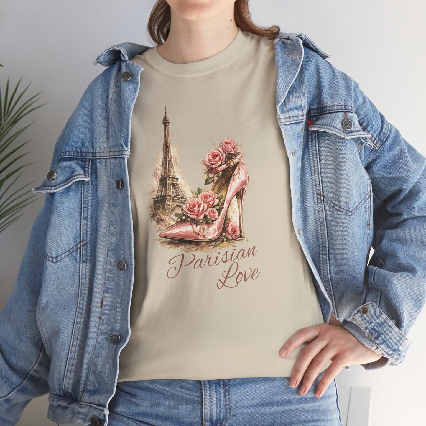 Parisian Love Tee — Eiffel Tower & Floral High Heel Graphic Shirt
