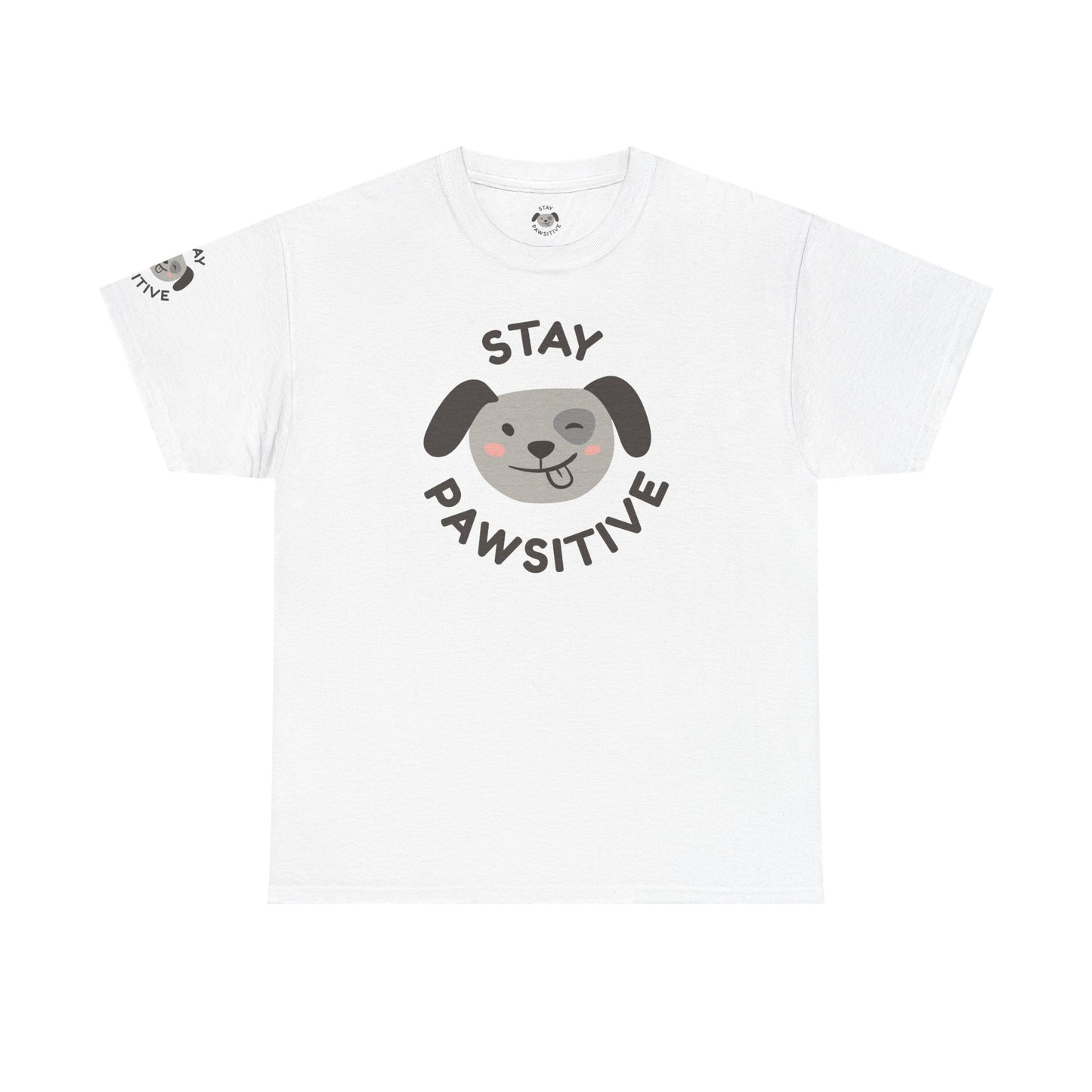 Stay Powsetive! T-Shirt — Positive Cat Vibe Tee