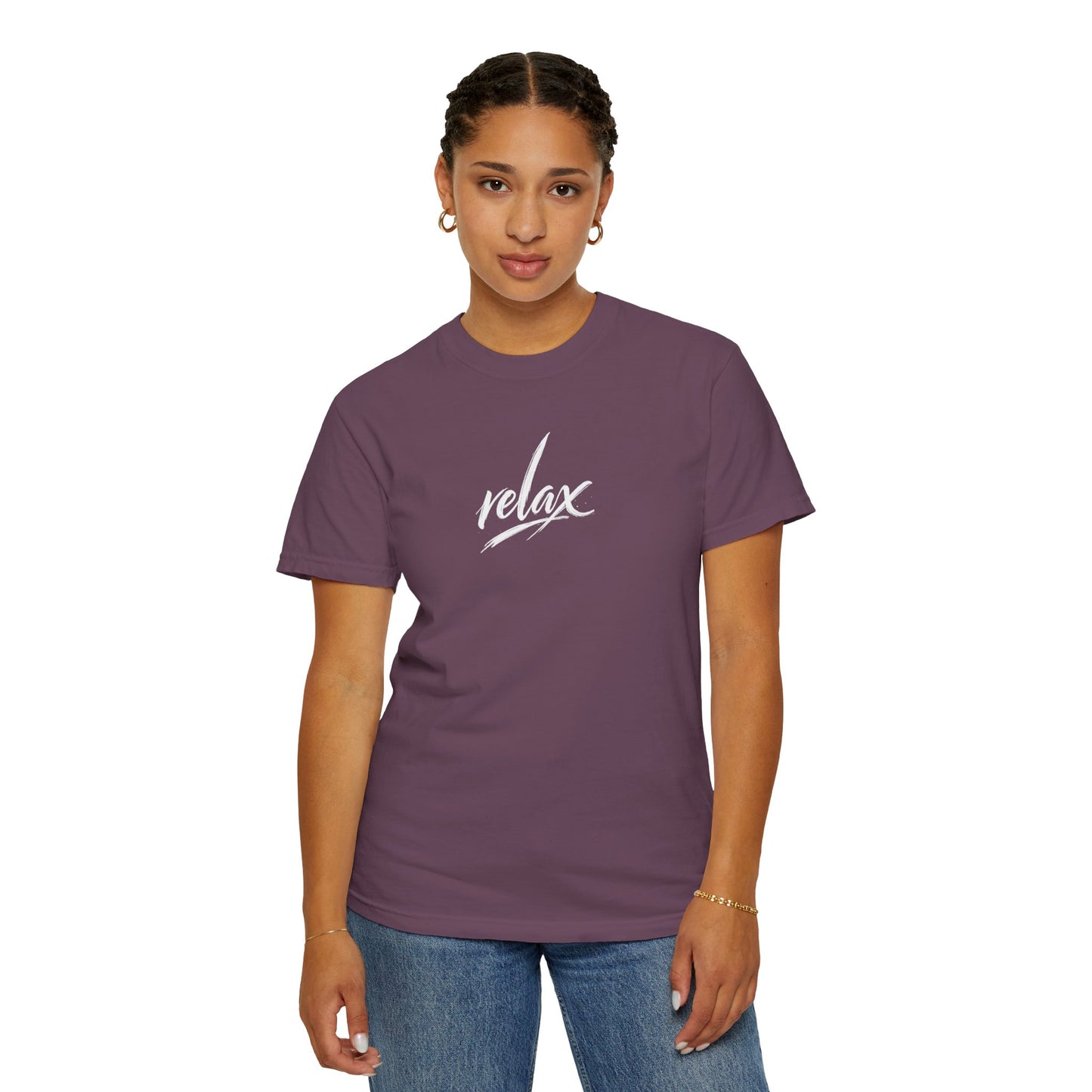 Relax Classic Garment-Dyed T-Shirt — Minimal White Crew Tee