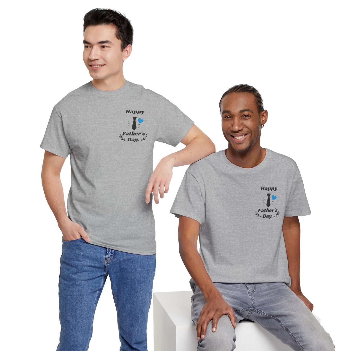 Father’s Day Tee - Happy Father’s Day Tie & Hearts Design