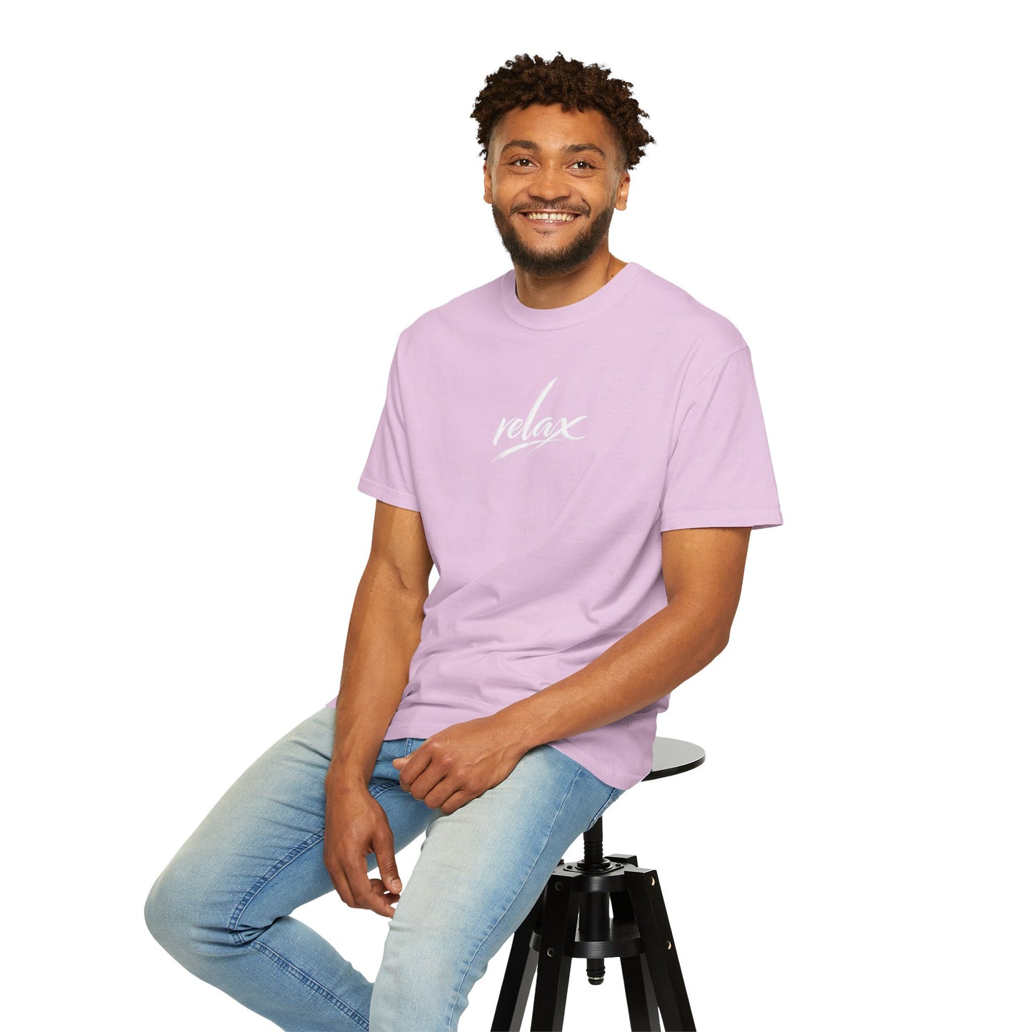 Relax Classic Garment-Dyed T-Shirt — Minimal White Crew Tee