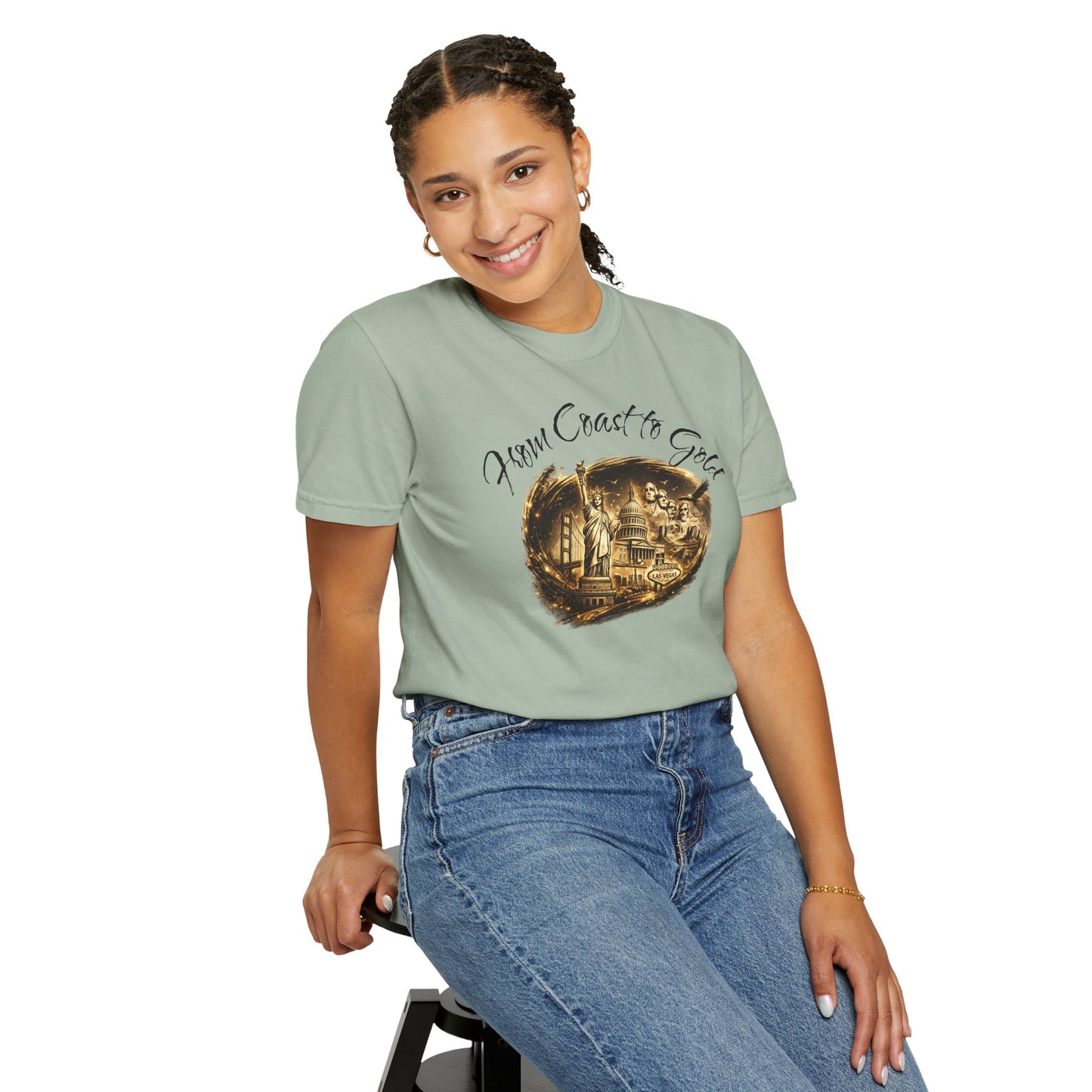 T-Shirt — 'From Coast to Cackle' Vintage Beach Scene Graphic Tee