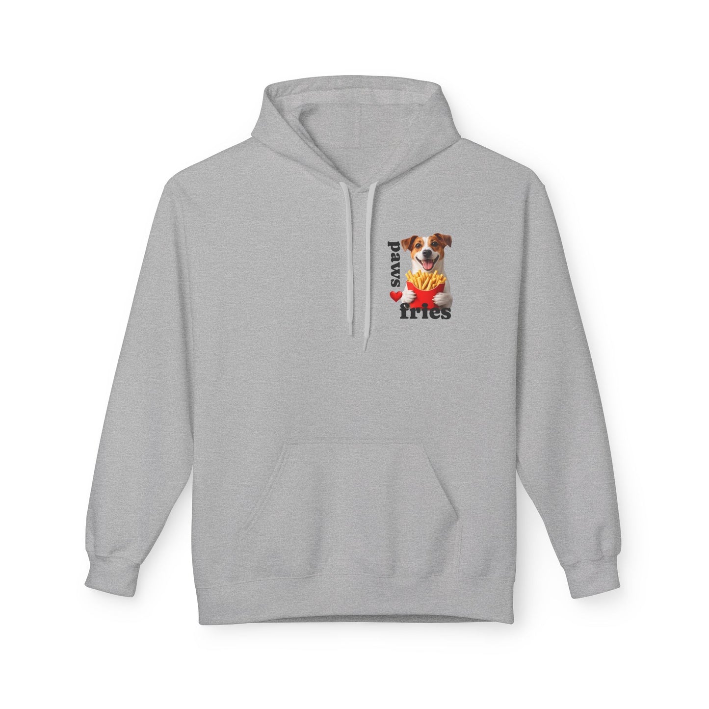 Dog & Fries Hoodie - "Paws Love Fries" Cute Pet Graphic Pullover