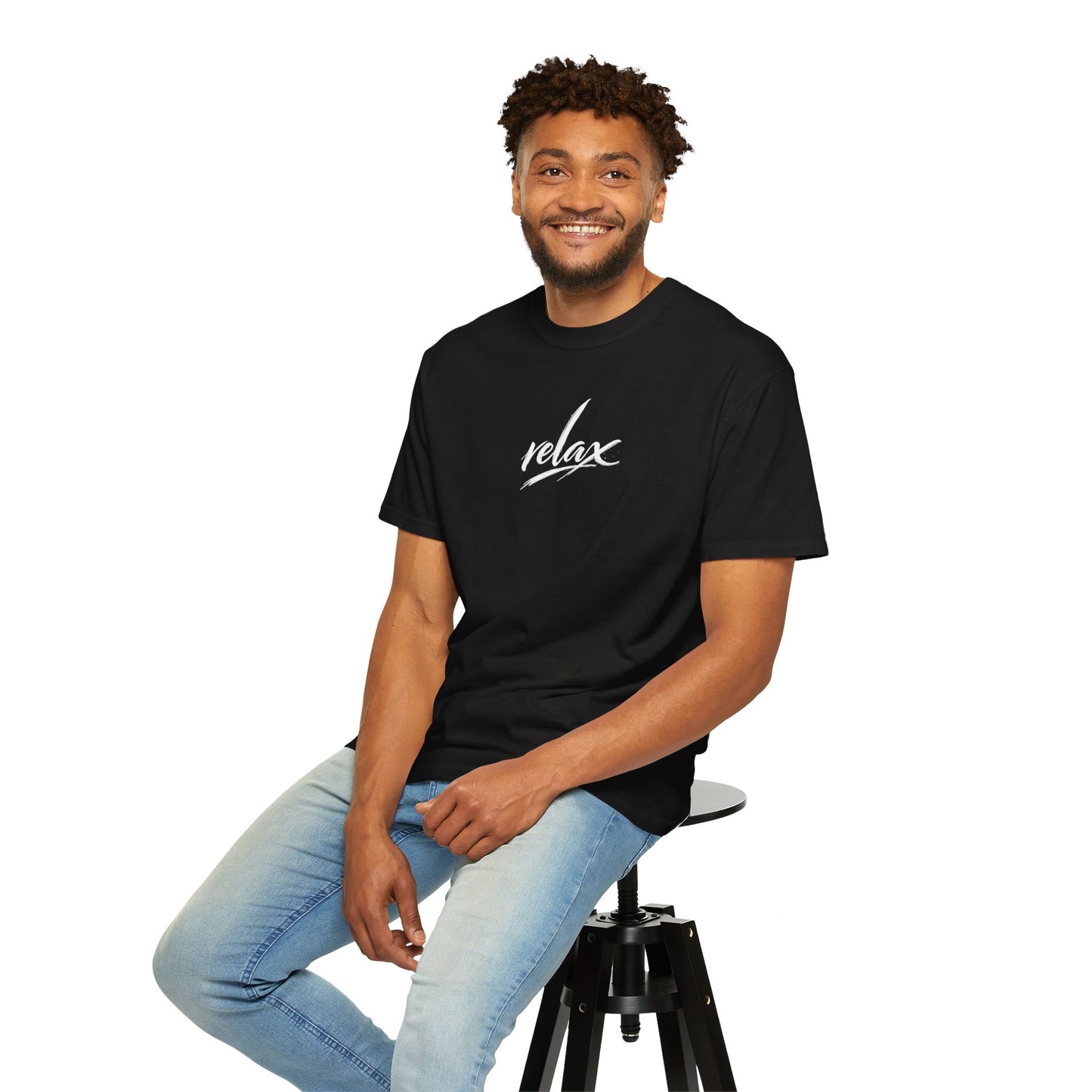 Relax Classic Garment-Dyed T-Shirt — Minimal White Crew Tee