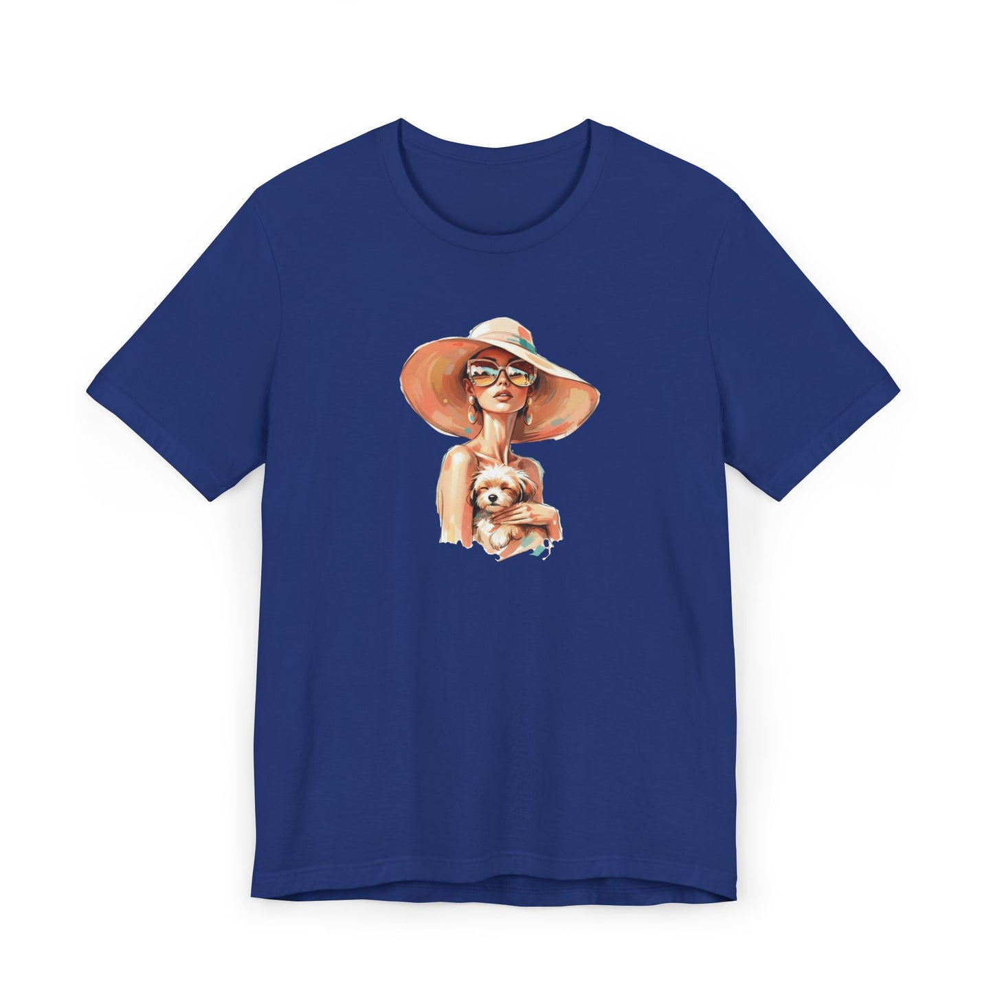 Woman in Sun Hat Holding Puppy T-Shirt – Cute Summer Dog Lover Tee
