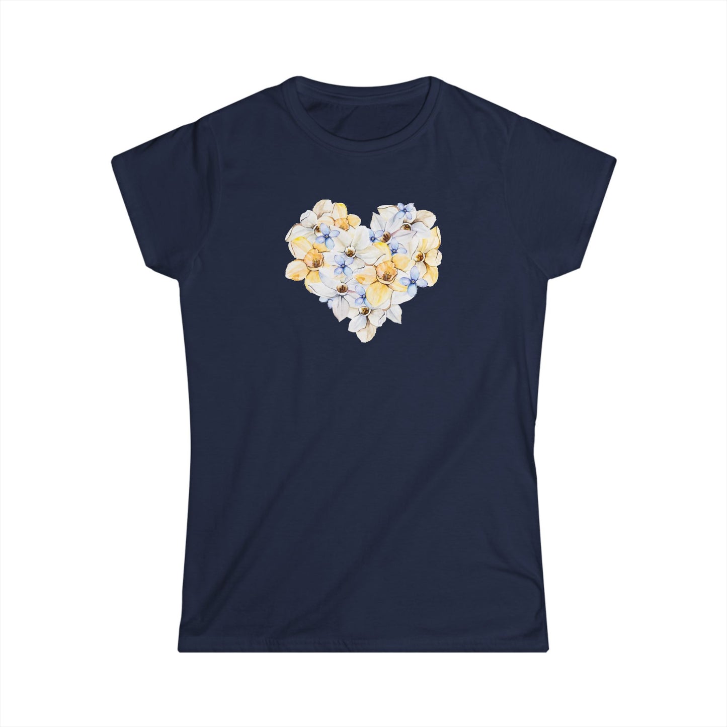Floral Heart Women's Tee — Romantic Flower Heart Graphic Shirt