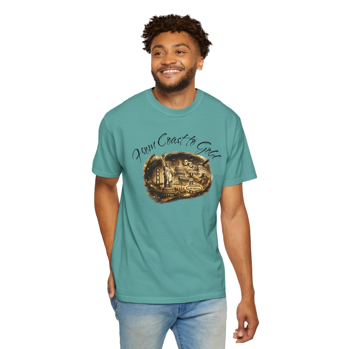 T-Shirt — 'From Coast to Cackle' Vintage Beach Scene Graphic Tee