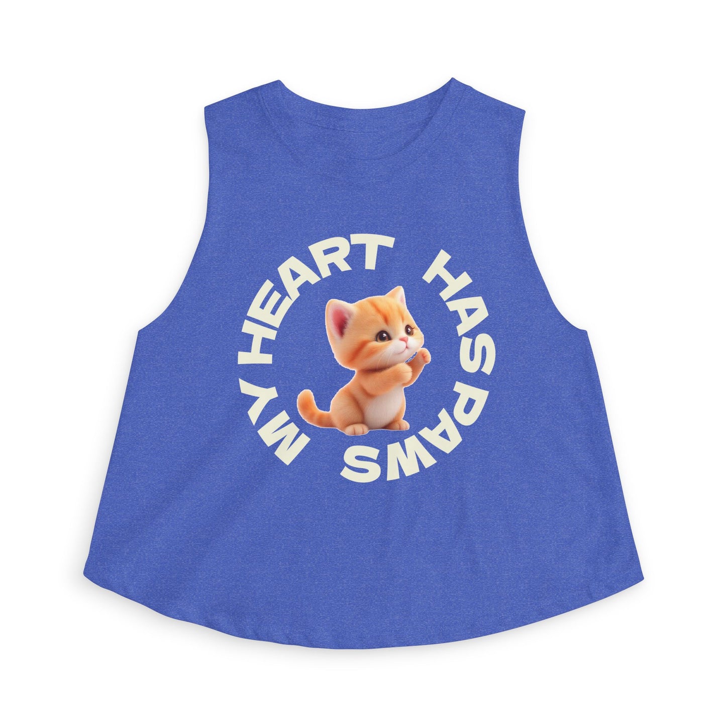 Cat Lovers Crop Top — "My Heart Has Paws" Cute Kitten Graphic
