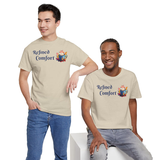 Refined Comfort Tee — Cozy Tea Cup Graphic Shirt