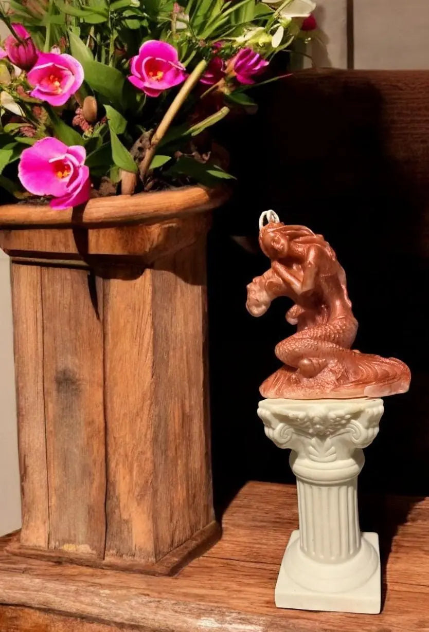 Sculpture Beewax Candle: Metallic Accent Decor MehrArt collections