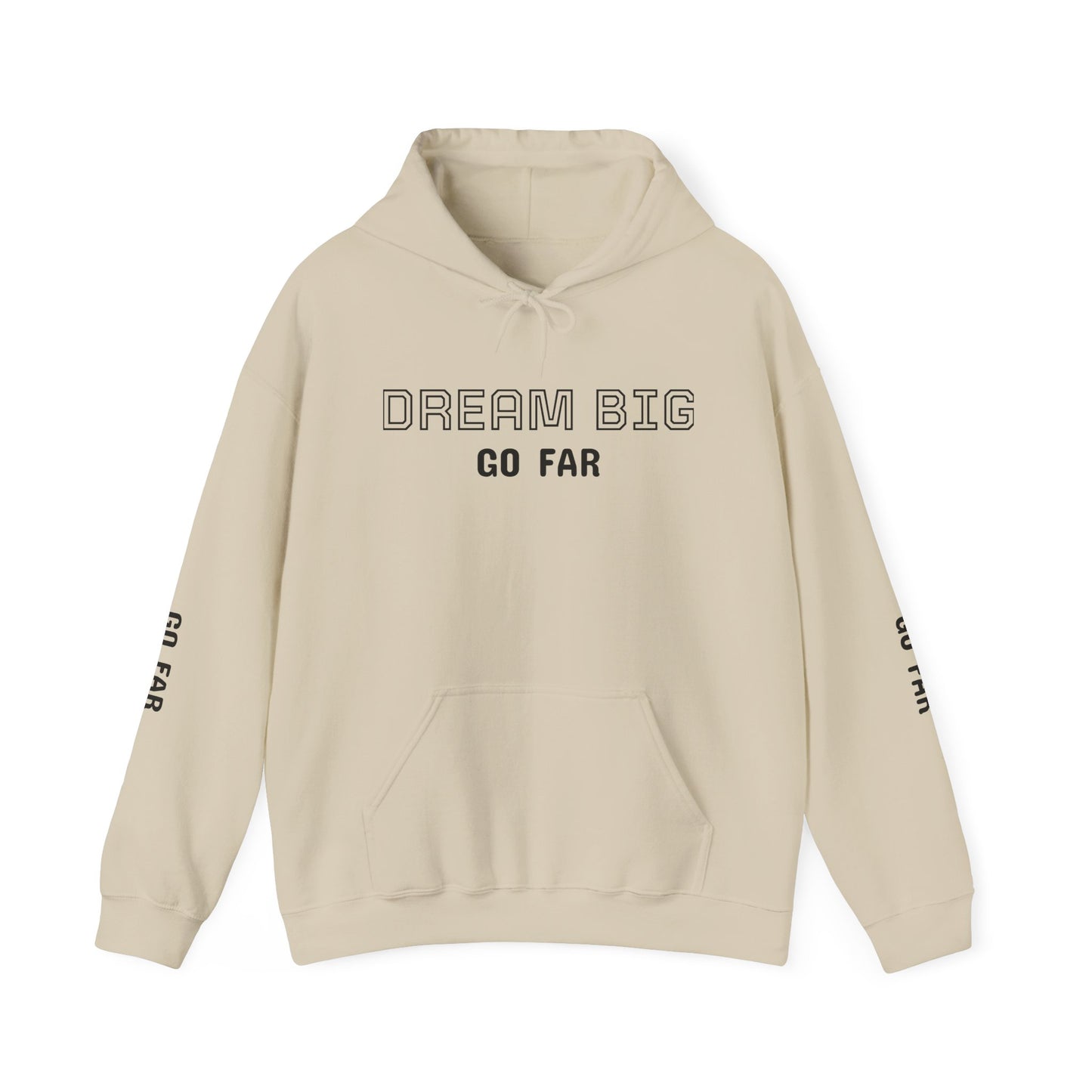 Dream Big Hoodie — Inspirational Watercolor Text Hooded Sweatshirt