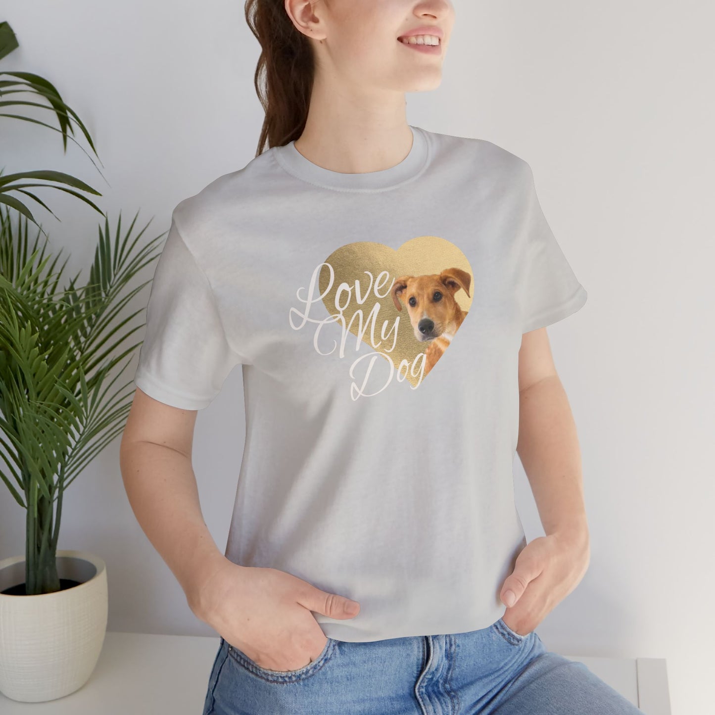 Dog Lover Heart T-Shirt — "Love My Dog" Cute Pet Photo Tee