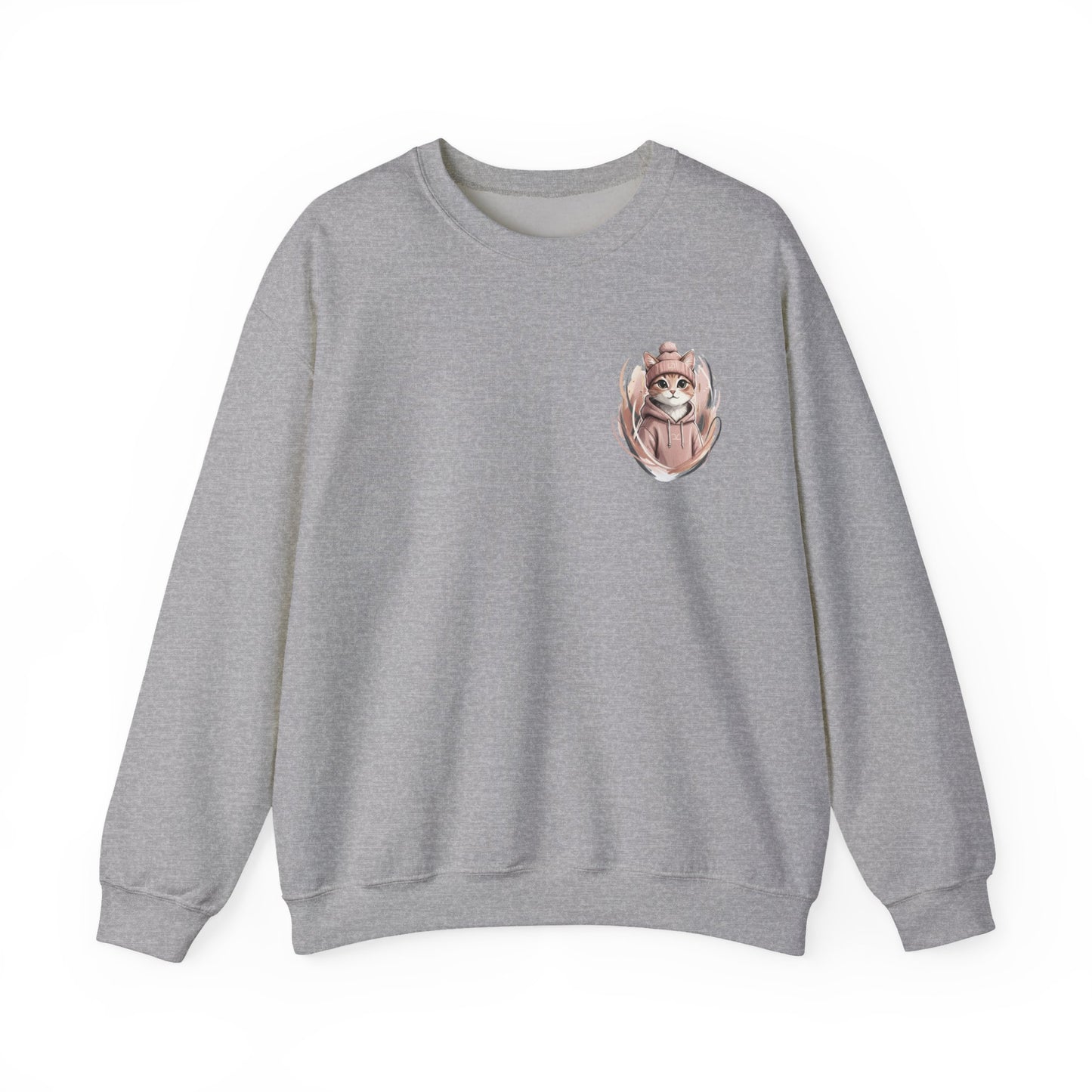Cat Stays Warm Sweatshirt — Cozy Cat Lover Crewneck