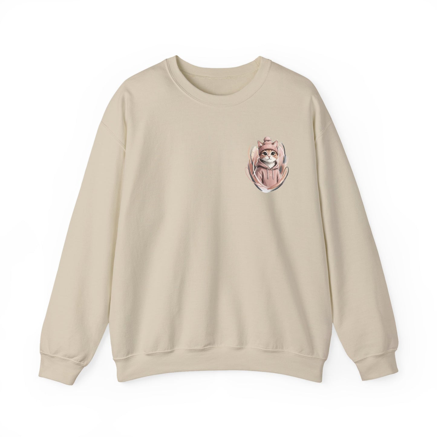 Cat Stays Warm Sweatshirt — Cozy Cat Lover Crewneck
