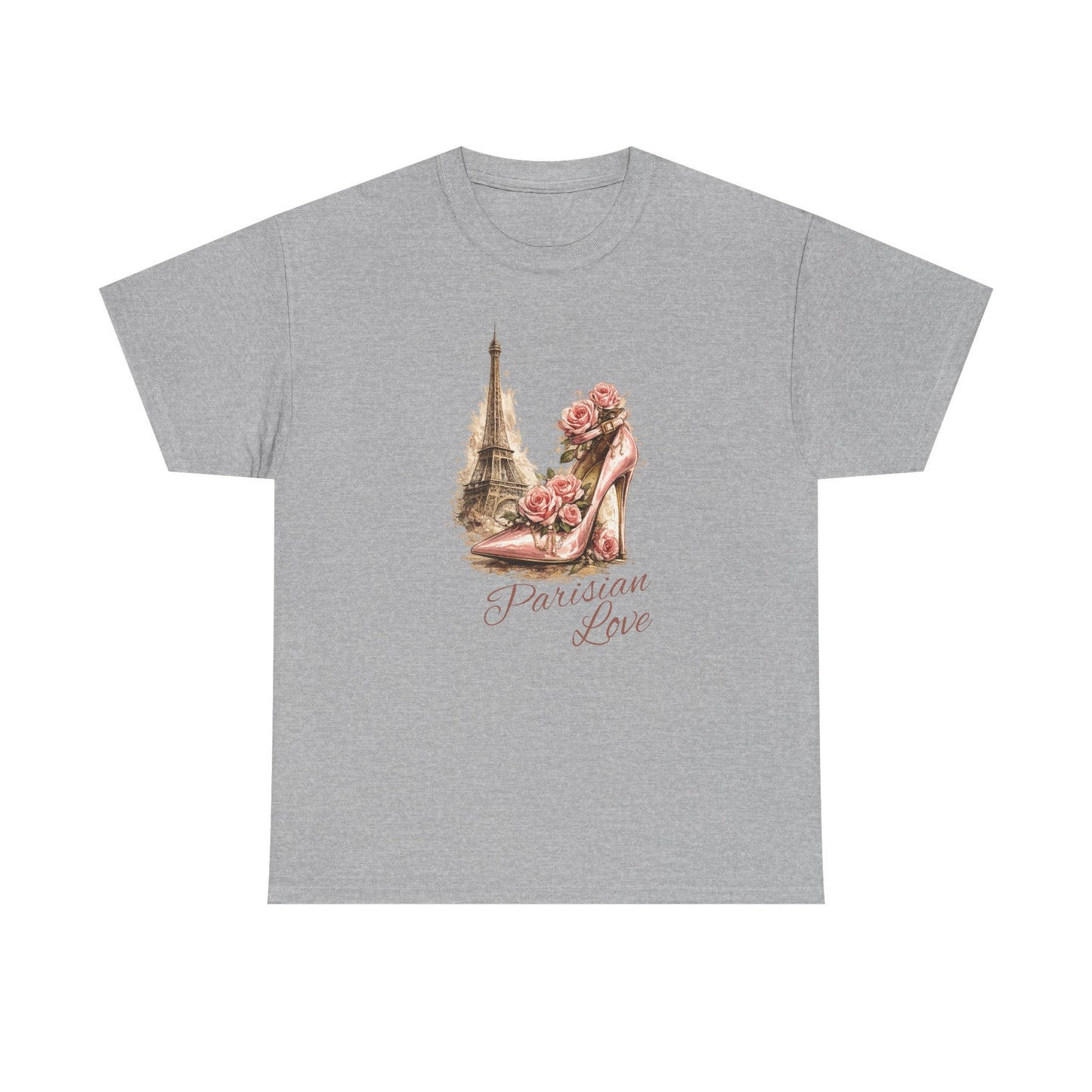 Parisian Love Tee — Eiffel Tower & Floral High Heel Graphic Shirt