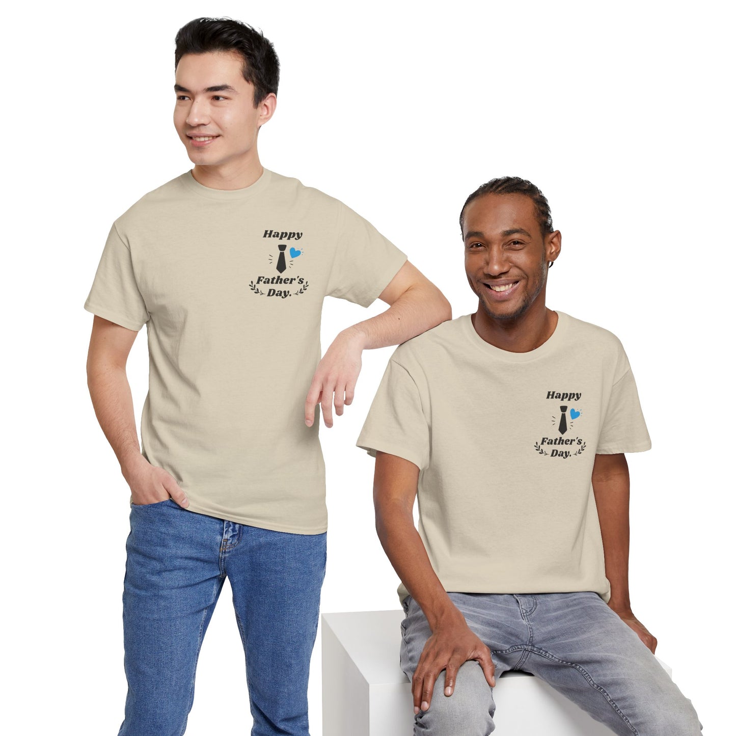 Father’s Day Tee - Happy Father’s Day Tie & Hearts Design