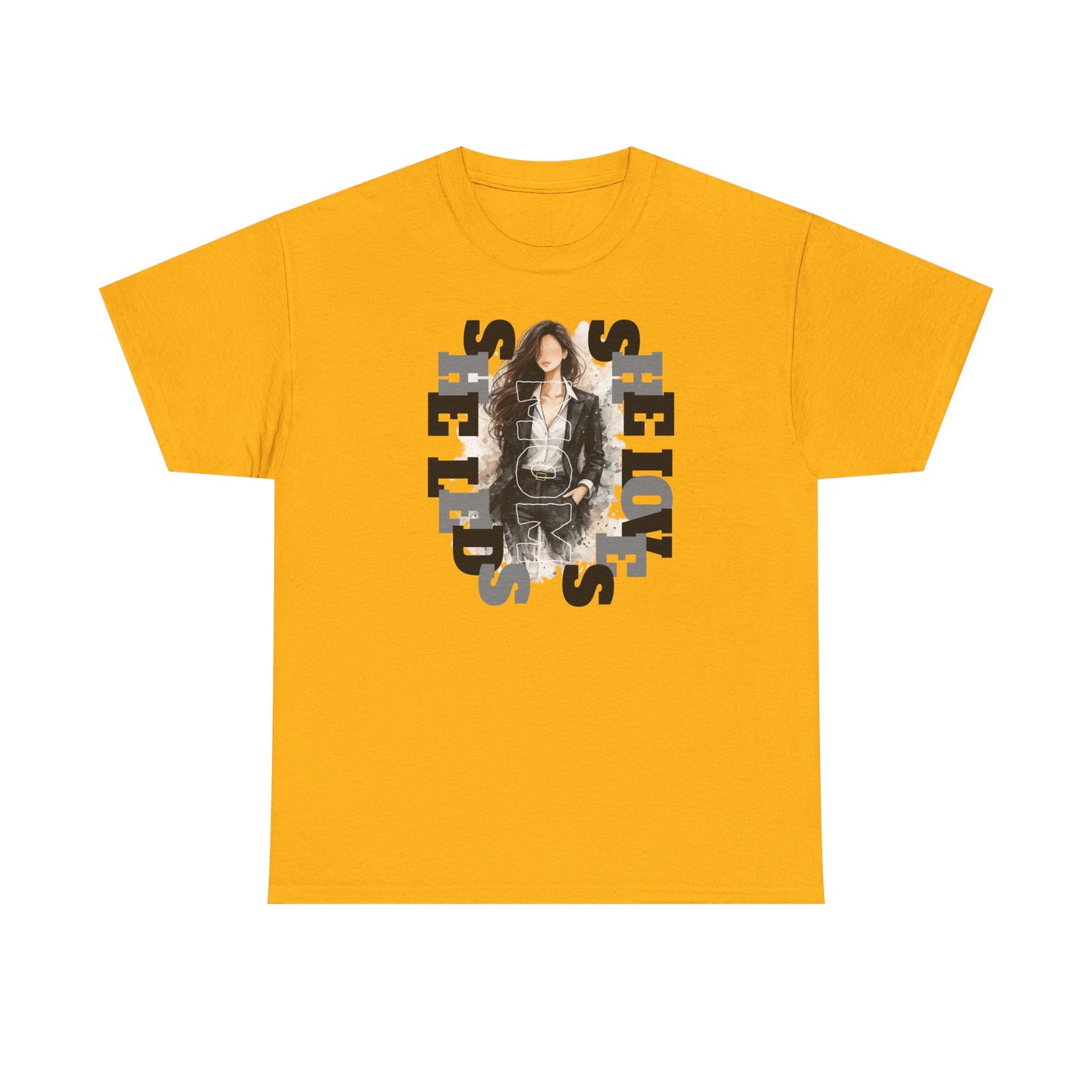 She Leads She Loves Graphic Tee — Feminine Empowerment T-Shirt