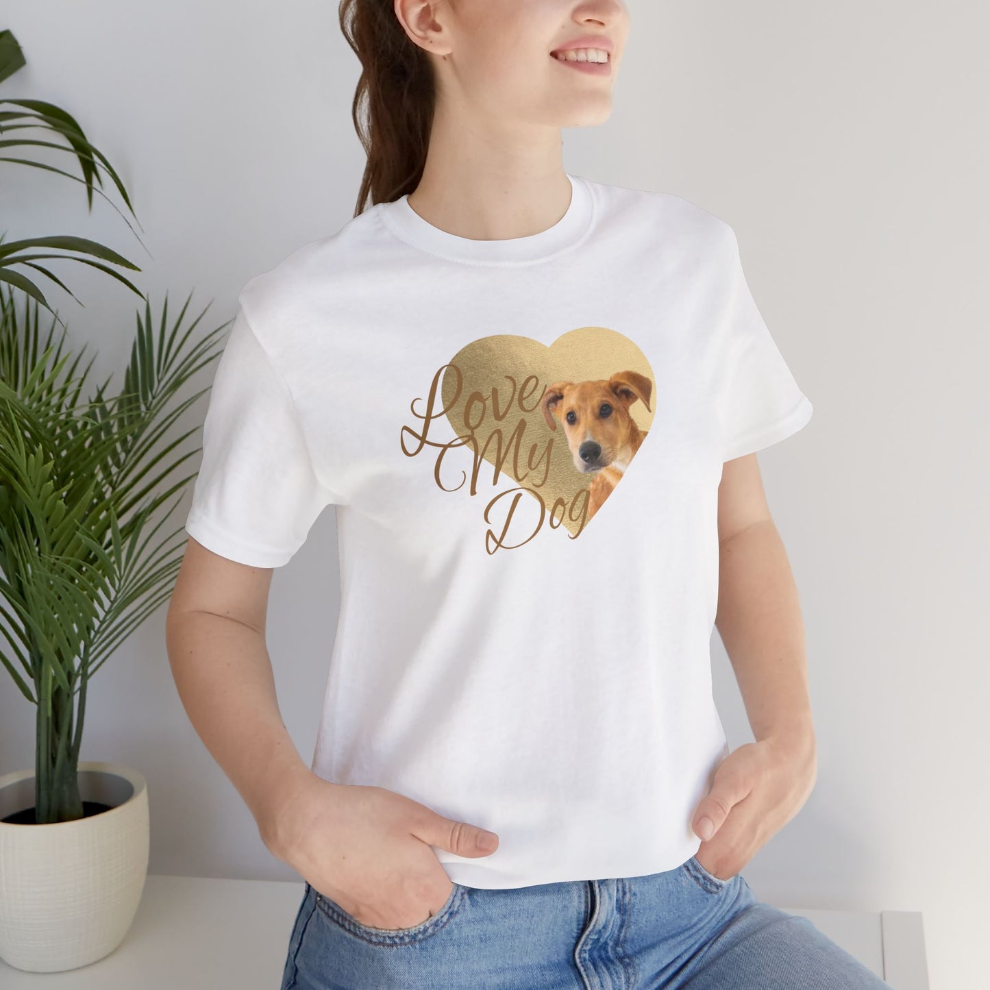 Dog Lover Heart T-Shirt — "Love My Dog" Cute Pet Photo Tee
