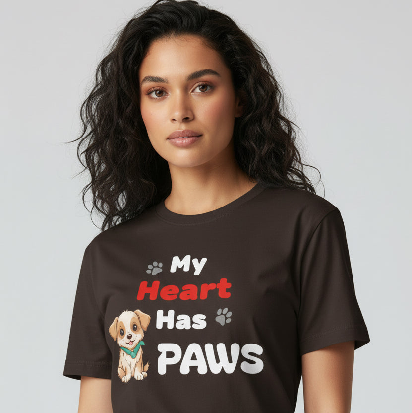 “My Heart Has Four Paws” Pet Lover T-Shirt
