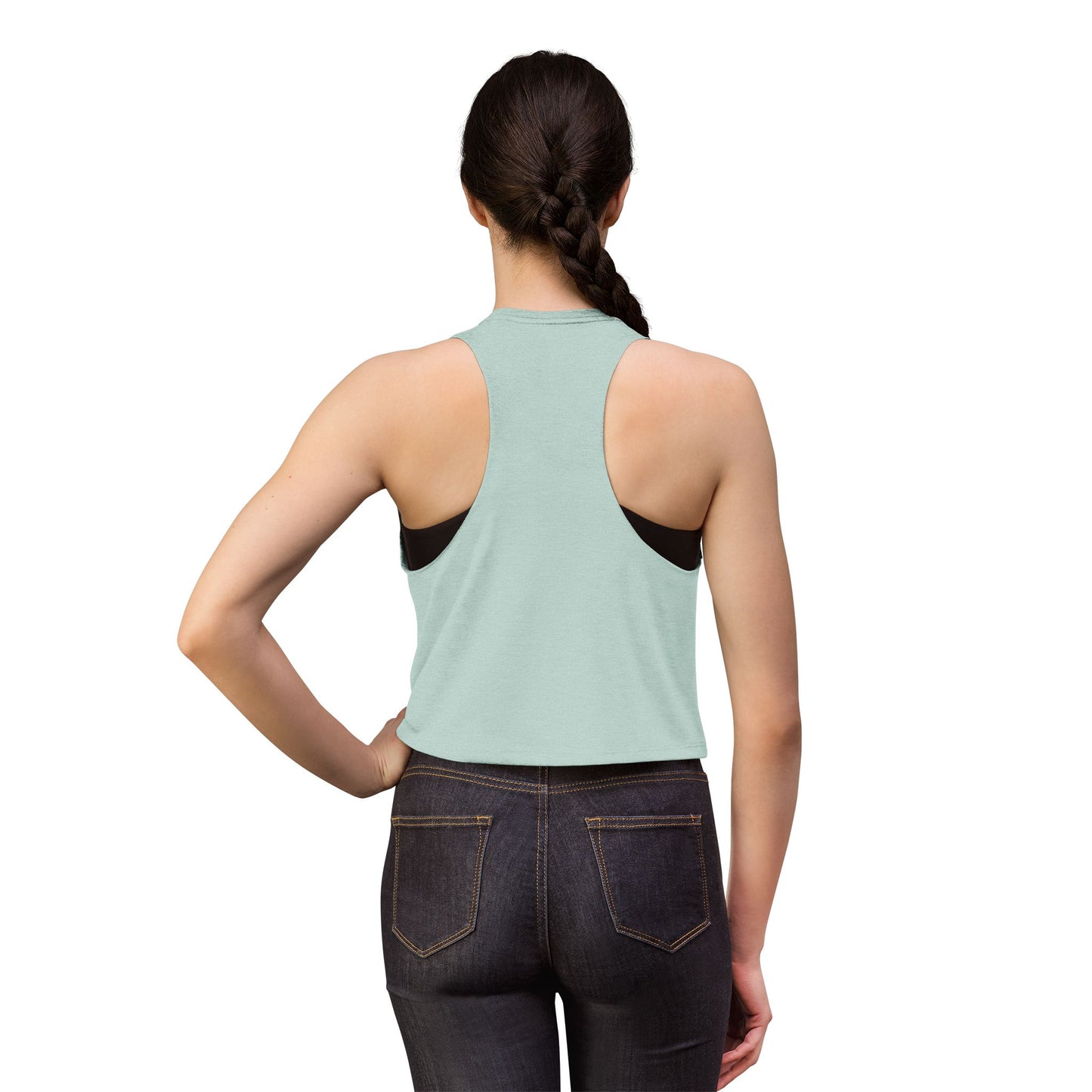 Chasing Sunshine Women's Crop Tank — Retro Sunset Palm Beach Top