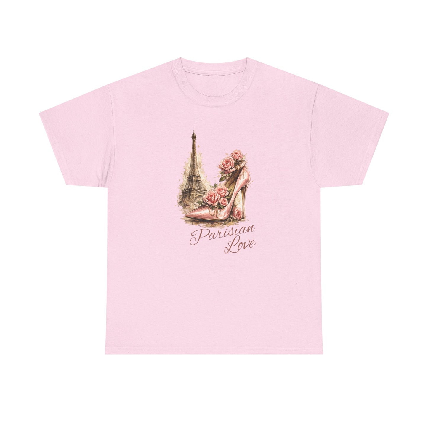 Parisian Love Tee — Eiffel Tower & Floral High Heel Graphic Shirt