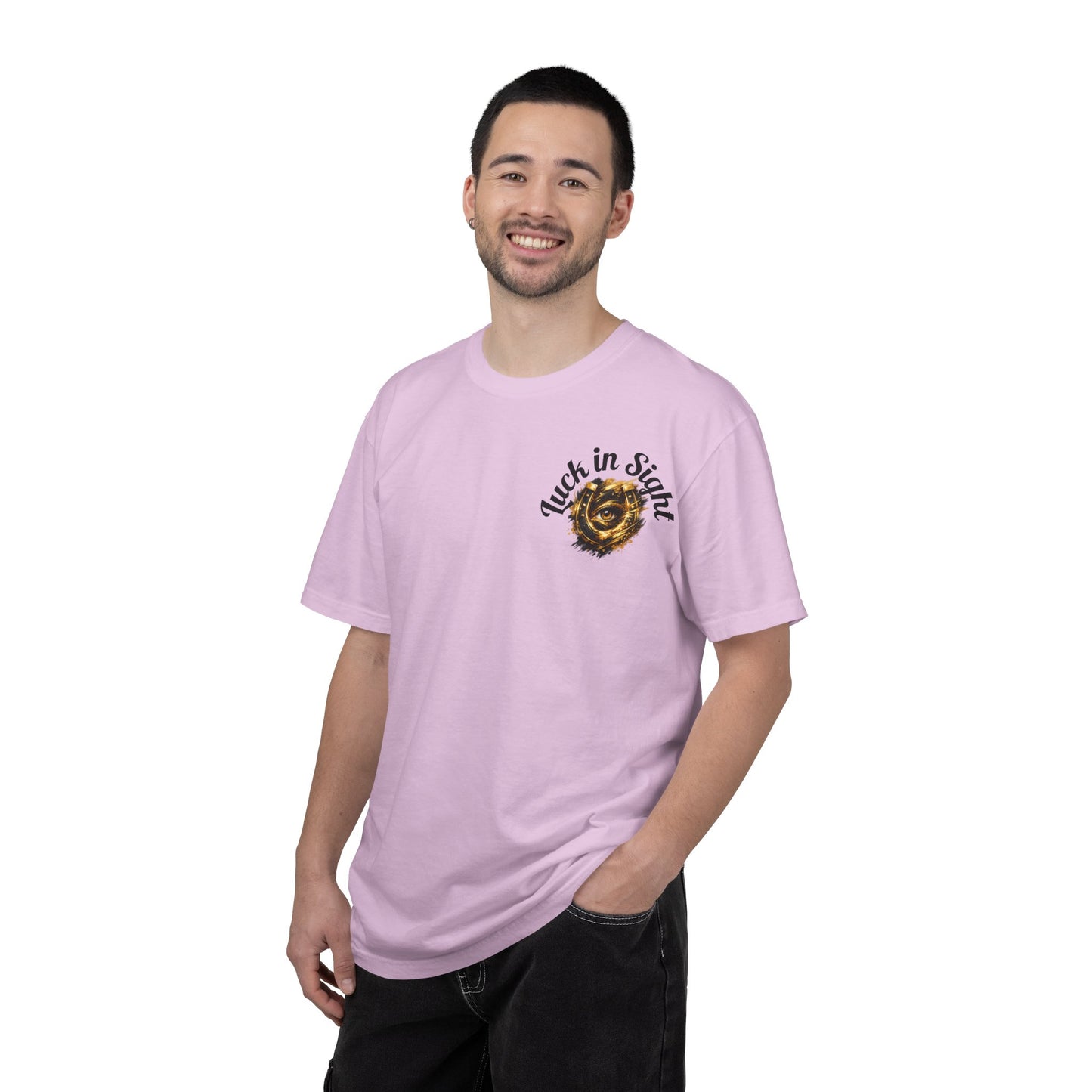 Luck in Sight T-Shirt — Positive Vibes Garment-Dyed Tee