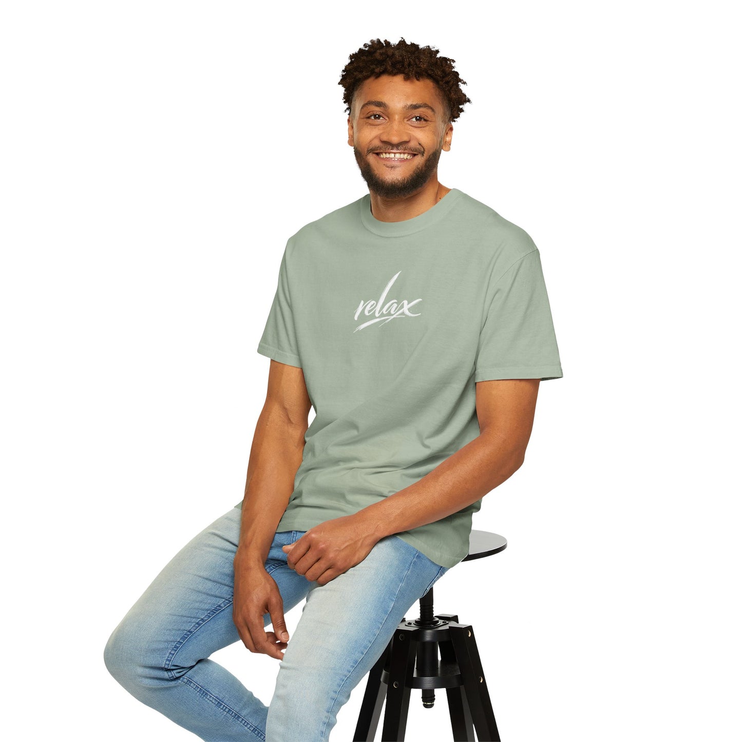 Relax Classic Garment-Dyed T-Shirt — Minimal White Crew Tee