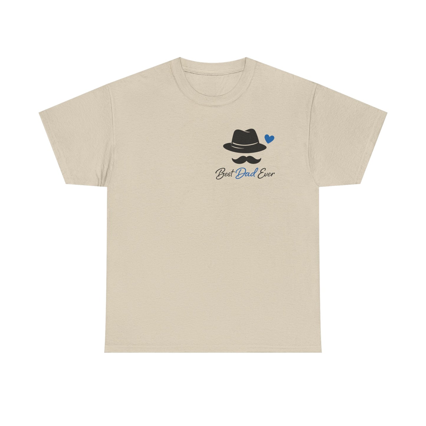 Minimal Fedora & Mustache Tee — "Best Dad, ever" Graphic T-Shirt