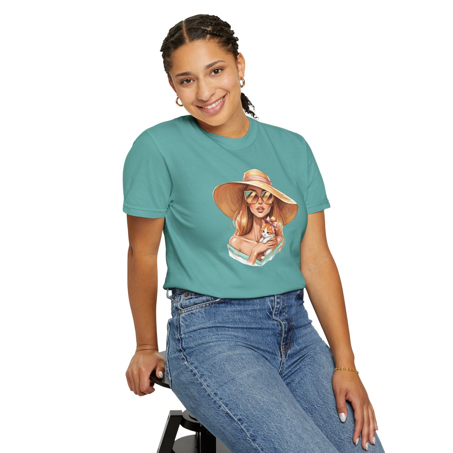 Fashion Icon Hugging Cat T-Shirt
