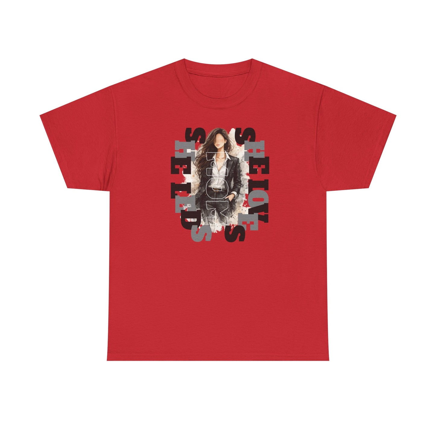She Leads She Loves Graphic Tee — Feminine Empowerment T-Shirt