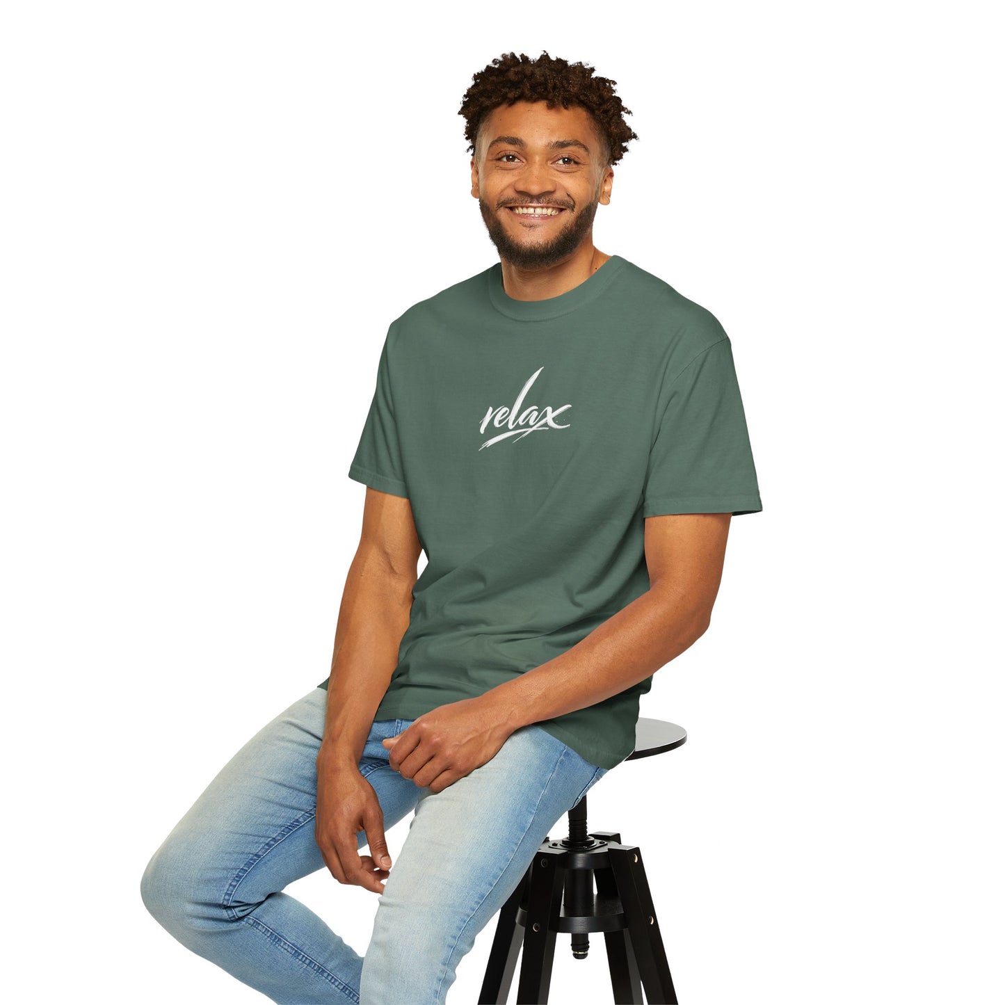 Relax Classic Garment-Dyed T-Shirt — Minimal White Crew Tee
