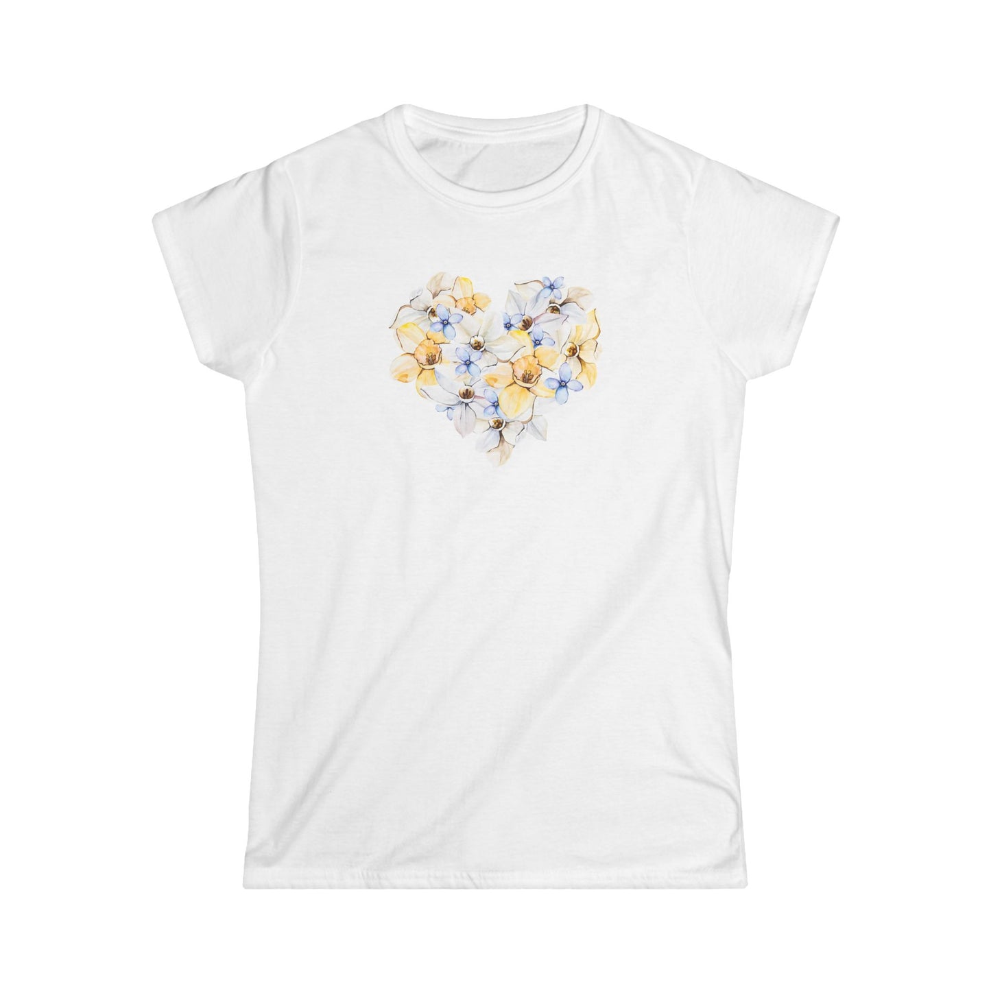 Floral Heart Women's Tee — Romantic Flower Heart Graphic Shirt
